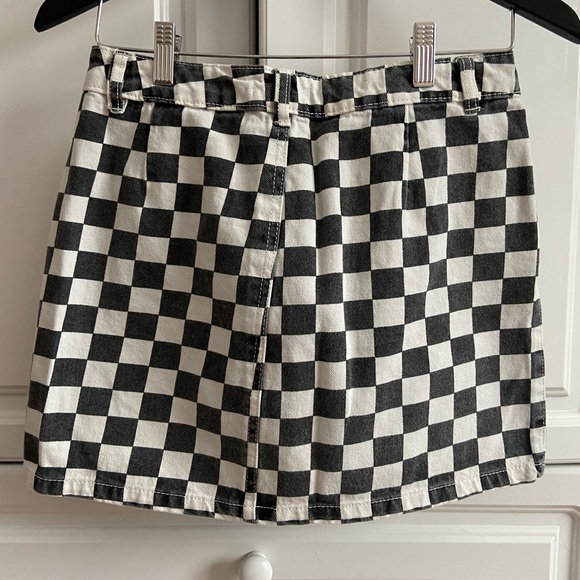 Blue notes checkered jean skirt - Picture 2 of 3